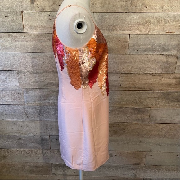 Guess by Marciano women’s blush barbiecore sequinned‎ mini  party cocktail dress - Picture 4 of 8